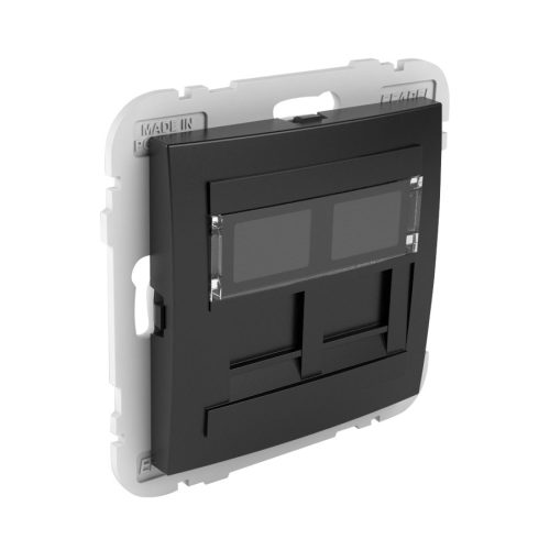 90442_SPM dupla RJ45 keretszerelvény, fekete