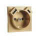 90630 TDU - Fedlap Schuko + USB-A + USB-C aljzathoz, arany
