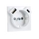 90630 TGE - Fedlap Schuko + USB-A + USB-C aljzathoz, jég