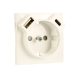 90630 TPE - Fedlap Schuko + USB-A + USB-C aljzathoz, gyöngyház