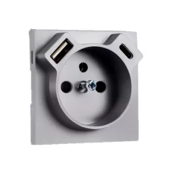   90650 TAL - Fedlap Francia dugalj + USB-A + USB-C aljzathoz, alumínium