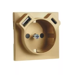   90650 TDU - Fedlap Francia dugalj + USB-A + USB-C aljzathoz, arany