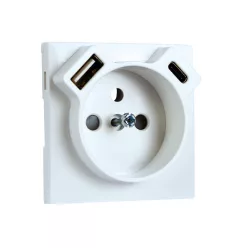   90650 TGE - Fedlap Francia dugalj + USB-A + USB-C aljzathoz, jég