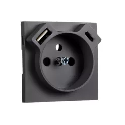   90650 TIS - Fedlap Francia dugalj + USB-A + USB-C aljzathoz, szürke