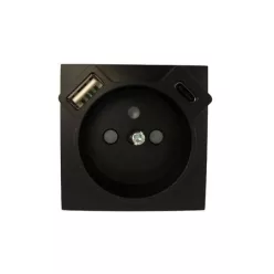   90650 TPM - Fedlap Francia dugalj + USB-A + USB-C aljzathoz, fekete