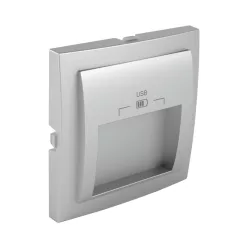 90673_TAL Fedlap dupla USB-A aljzathoz (20°-os), alumínium