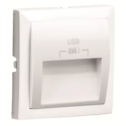 90673_TBR Fedlap dupla USB-A aljzathoz (20°-os), fehér