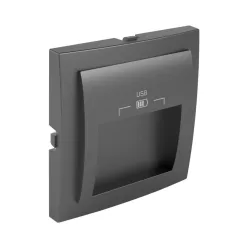 90673_TIS Fedlap dupla USB-A aljzathoz (20°-os), szürke