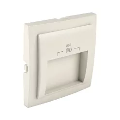   90673_TMF Fedlap dupla USB-A aljzathoz (20°-os), elefántcsont