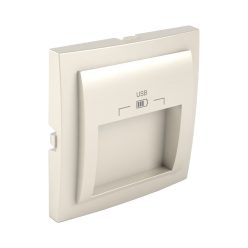   90673_TPE Fedlap dupla USB-A aljzathoz (20°-os), gyöngyház