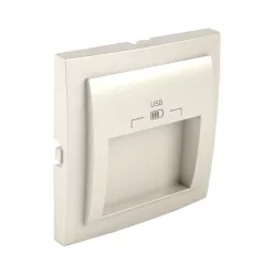   90673_TPE Fedlap dupla USB-A aljzathoz (20°-os), gyöngyház