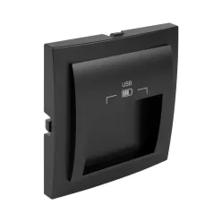 90673_TPM Fedlap dupla USB-A aljzathoz (20°-os), fekete