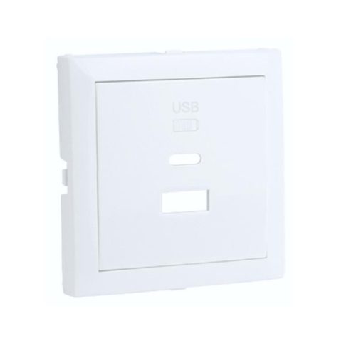 90674_TBR Fedlap dupla töltő aljzathoz (USB-A + USB-C), fehér