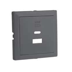   90674_TIS Fedlap dupla töltő aljzathoz (USB-A + USB-C), szürke
