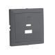 90674_TIS Fedlap dupla töltő aljzathoz (USB-A + USB-C), szürke