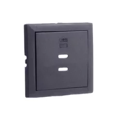 90675_TIS Fedlap dupla töltő aljzathoz (2x USB-C), szürke