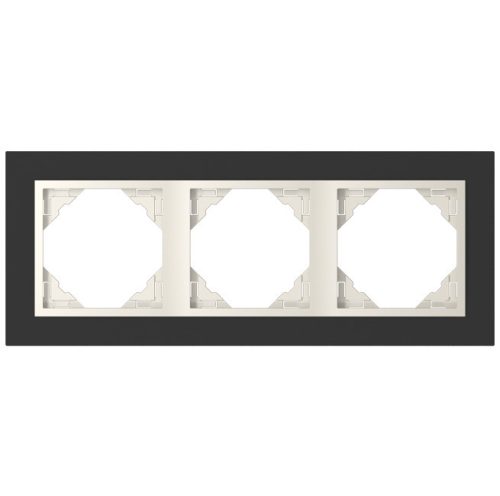90930_TEC Crystal Hármas keret, fekete kristály/gyöngyház