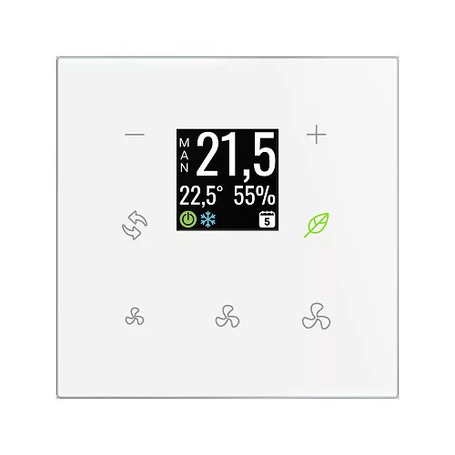 GRT3-70W Érintőgombos üvegtermosztát (fehér, szögletes)