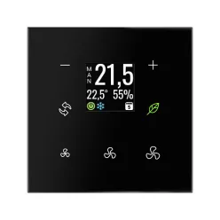  GRT3-70B Érintőgombos üvegtermosztát (fekete, szögletes)
