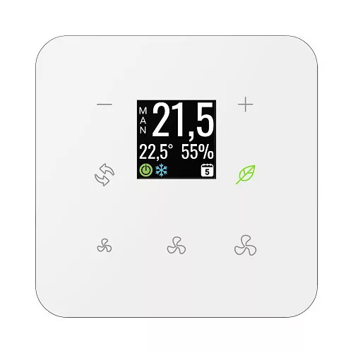 GRT3-270W Érintőgombos üvegtermosztát (fehér, lekerekített)