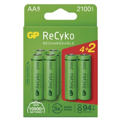 GP ReCyko NiMH Akkumulátor HR6 (AA) 2100mAh 6db