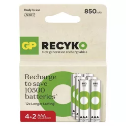 GP ReCyko NiMH Akkumulátor HR03 (AAA) 850mAh 6db