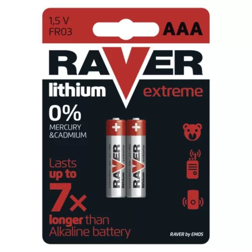 RAVER Lítium elem AAA 2db/bliszter