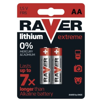 RAVER Lítium elem AA 2db/bliszter