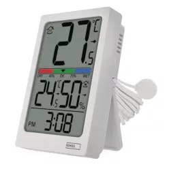   Digitális hőmérő páratartalom-mérővel, vezetékes érzékelővel, ébresztőórával E0558P