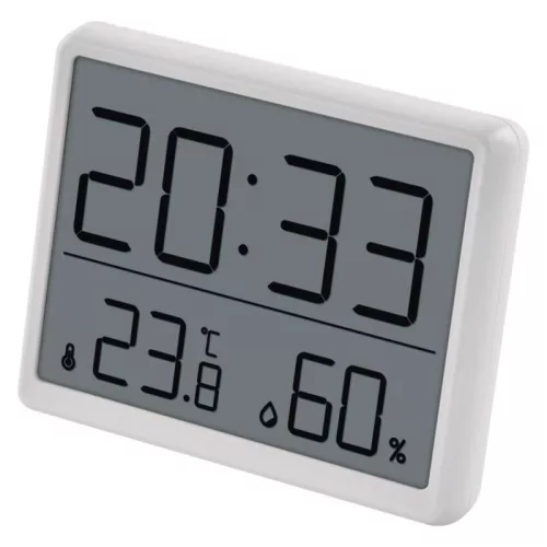 Digitális hőmérő páratartalom-mérővel, vezeték nélküli érzékelővel, óra, dátum E6210