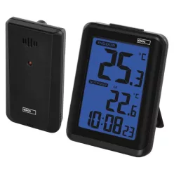   Digitális hőmérő, vezeték nélküli érzékelővel, ébresztőóra E8636