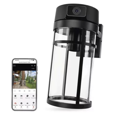 GoSmart Wifis kültéri forgatható kamera IP-1300 LANTERN világítással, fekete