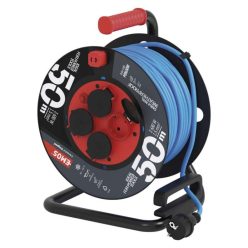   Fagyásálló kábeldob 50 m / 4 aljzat / kék / PVC / 230 V / 1,5 mm2