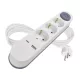 Hosszabbító 2 m / 3 aljzat / kapcsolós / fehér / 1× USB-A + 1× USB-C  / 1,5 mm2