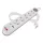 Hosszabbító 3 m / 5 aljzat / kapcsolós / fehér-szürke / 1×USB-A + 1×USB-C / 1,5 mm2