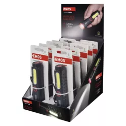   LED-es újratölthető műanyag zseblámpa P4720, 120 lm, 10 PCS, display box