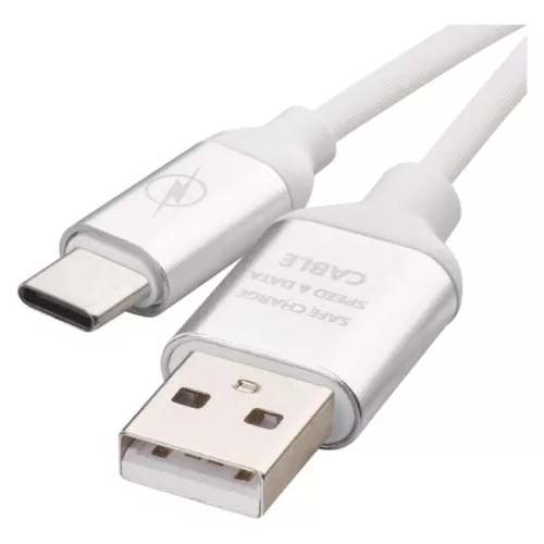 Töltő- és adatkábel USB-A 2.0 / USB-C 2.0, 1 m, fehér