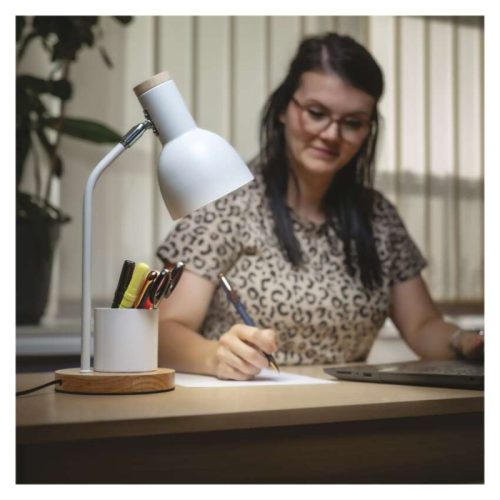 EMOS Poppy asztali lámpa E27 IP20, fehér