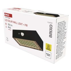   EMOS LED SOLAR lámpatest BRIXO PIR, 350lm IP65 természetes fehér