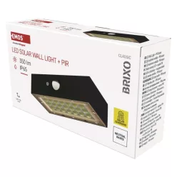   EMOS LED SOLAR lámpatest BRIXO PIR, 350lm IP65 természetes fehér