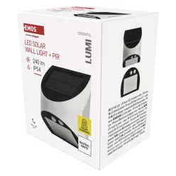   EMOS LED SOLAR lámpatest LUMI PIR, 240lm IP54 természetes fehér