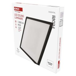   LED felületi lámpatest FLORI négyzet, fekete, 18W, semleges fehér