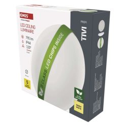   LED mennyezeti lámpatest TIVI, B CLASS, kerek, fehér 5,2W, IP44, Meleg fehér