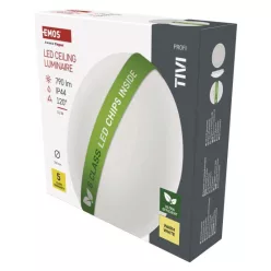   LED mennyezeti lámpatest TIVI, B CLASS, kerek, fehér 5,2W, IP44, Meleg fehér