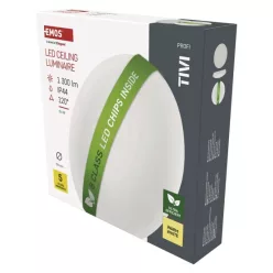   LED mennyezeti lámpatest TIVI, B CLASS, kerek, fehér 8,6W, IP44, Meleg fehér