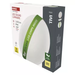   LED mennyezeti lámpatest TIVI, B CLASS, kerek, fehér 12,5W, IP44, Meleg fehér