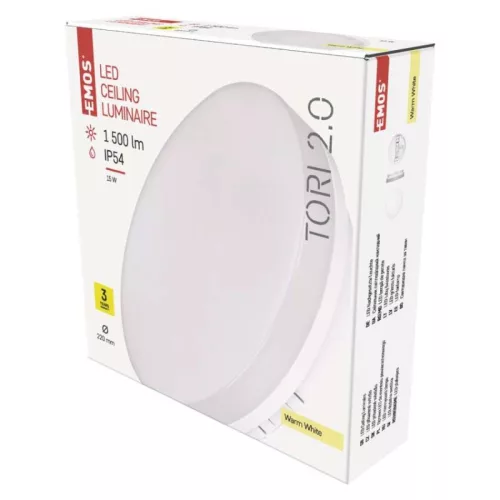 EMOS LED MENNYEZETI LÁMPA TORI 15W WW IP54