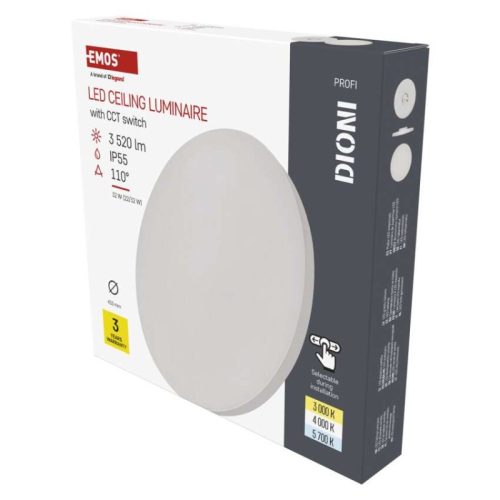 LED felületi lámpatest DIONI kerek, fehér, 32W, CCT
