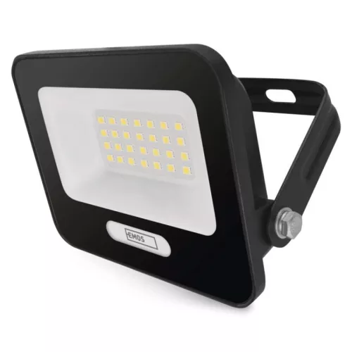 LED reflektor GLARO 20W, fekete, IP65, 2000 lm, természetes fehér