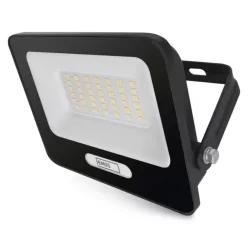   LED reflektor GLARO 30W, fekete, IP65, 3000 lm, természetes fehér